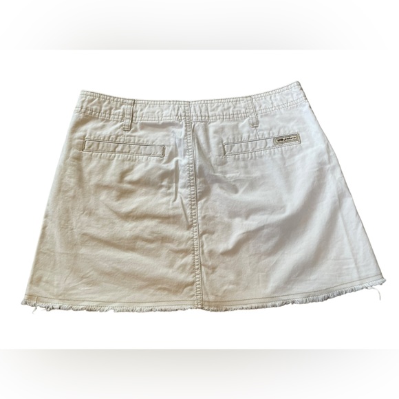 Unionbay Y2K Khaki Workwear Cargo Outdoor Raw Hem Cotton Mini Skirt - Picture 2 of 5